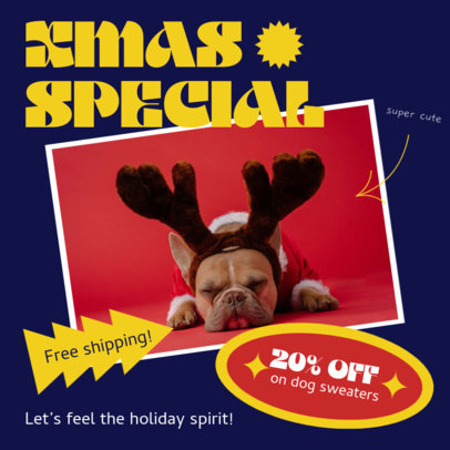 Instagram Post Maker for Pet Store's Christmas-Season Sales 5742 el1