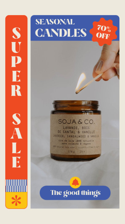 Modern Instagram Story Maker to Promote a Seasonal Candle Sale