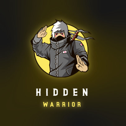 Logo Maker for Gamers With a Japanese Warrior Clipart 