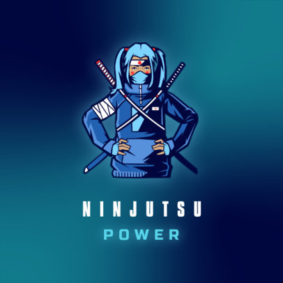 Logo Template for Gamers Featuring a Ninjutsu Fighter Clipart 3165g