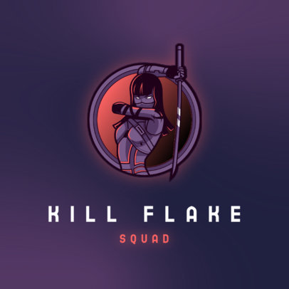 Gaming Logo Creator Featuring a Female Warrior with a Blade