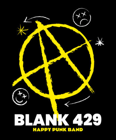 Blink 182 Inspired-Themed T-Shirt Design Template Featuring a Punk Style 3683i-5117