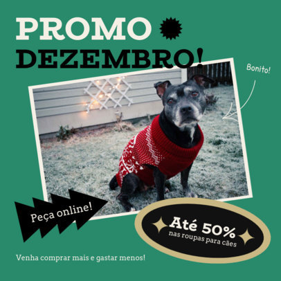 Christmas-Themed Instagram Post Creator for a Pet Apparel Sale 5742b-el1