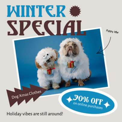 Instagram Post Generator for a Pet Store Winter Sale 5742c-el1