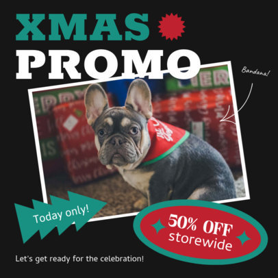 Instagram Post Template Featuring a Xmas Sale for Pet Accessories 5742e-el1