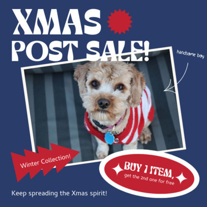 Instagram Post Generator with a Winter Sale for a Pet Apparel 5742g-el1