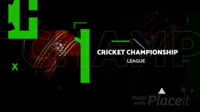 Cricket-Themed Slideshow Video Maker to Promote a Championship Event