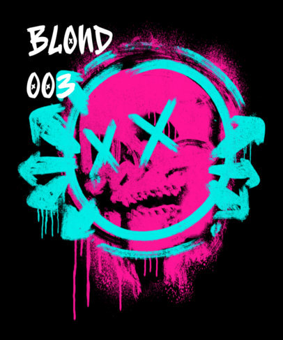Punk-Themed T-Shirt Design Template Featuring a Blink 182 Reference 3879h-5118