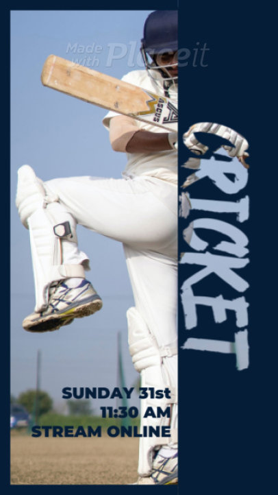 Sports Instagram Story Video Creator to Announce a Cricket Stream