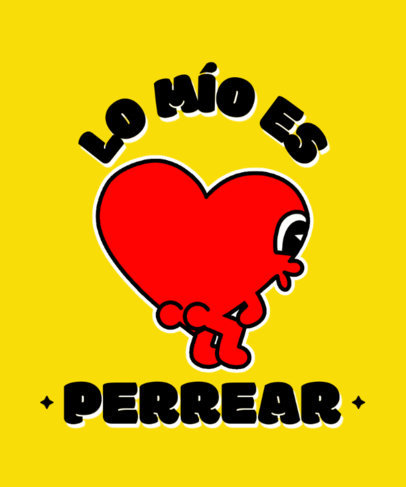 T-Shirt Design Maker Featuring Cartoonish Reggeaton-Themed Characters