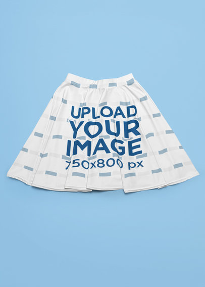 Mockup of a Skater Skirt Flat Laid over a Surface m30573