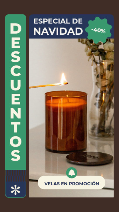 Candle-Themed Instagram Story Template Featuring a Xmas Sale