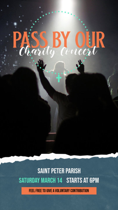 Instagram Story Generator Featuring a Charity Concert for a Christian Church 5104a