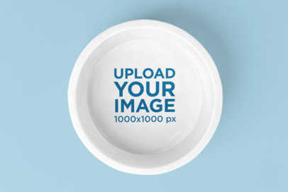 Zenit-Shot Mockup of a Dog Bowl Placed over a Solid Surface m30094