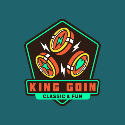 Old-School Gaming Logo Generator Featuring Illustrated Arcade Coins 5481g