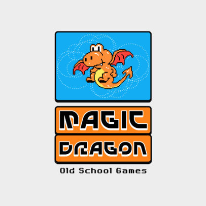 Online Logo Template Featuring Retro Game Graphics