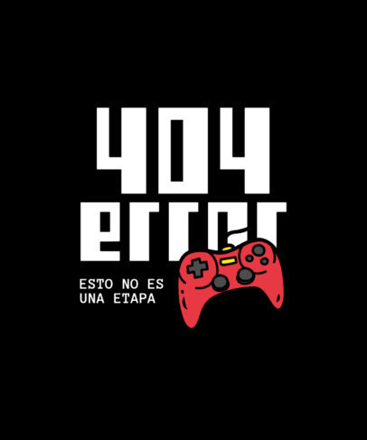 T-Shirt Design Template with an Illustrated Gaming Controller