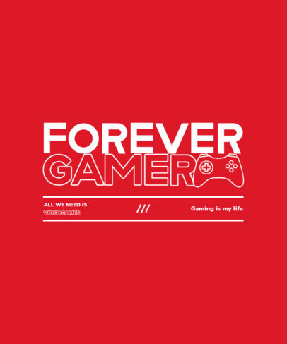 T-Shirt Design Template Featuring a Gaming-Themed Quote