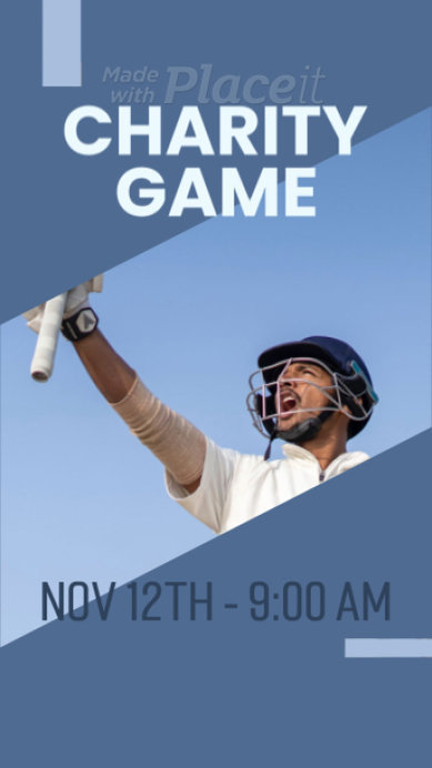 Game-Themed Instagram Story Video Template for a Cricket Match