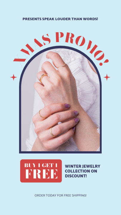 Xmas Promo Instagram Story Generator for a Jewelry Collection Discount