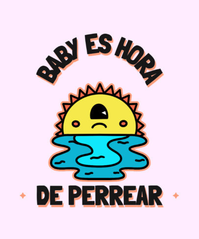 T-Shirt Design Template with a Reggeaton-Themed Quote