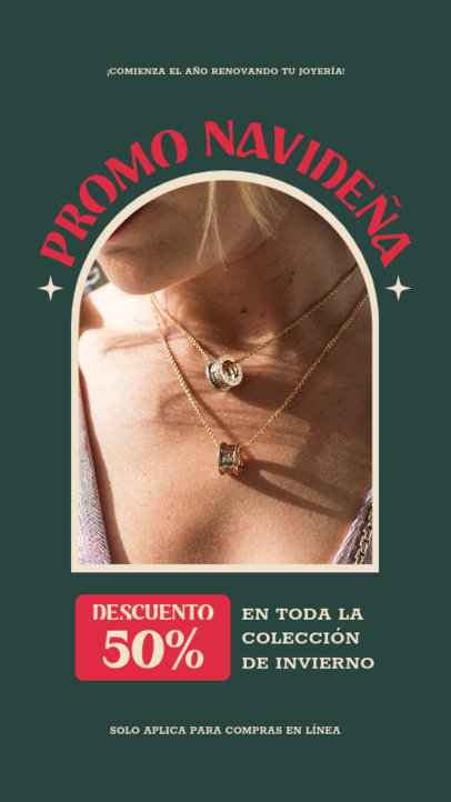 Winter Collection Instagram Story Creator for a Jewelry Sale Promo