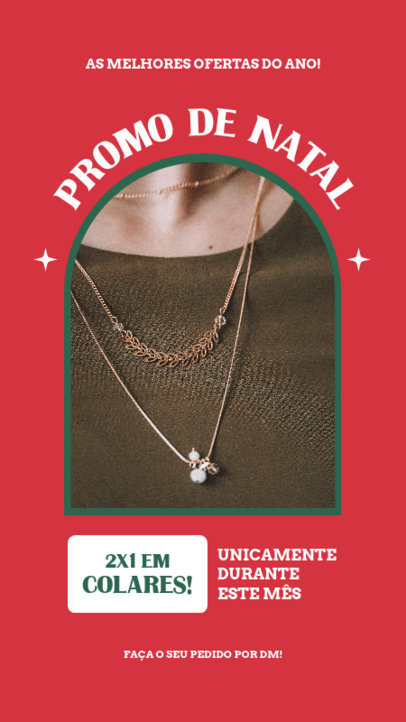 Jewelry Sale Instagram Story Template Featuring a Christmas Promo