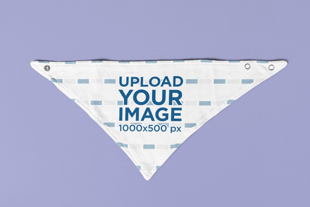 Mockup of a Sublimated Pet Bandana Placed on a Solid Surface