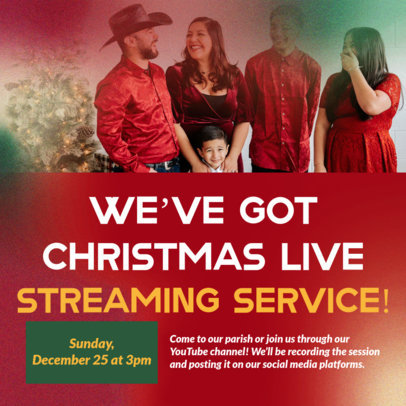 Instagram Post Maker for a Live Stream Christian Christmas Service