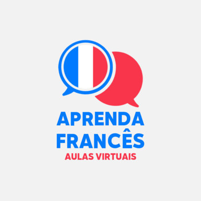 French School Logo Maker for an Online Language Institute