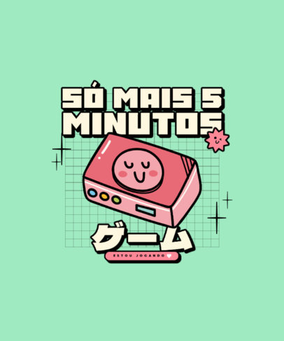 T-Shirt Design Generator Featuring a Cute Cartoonish Video Game Console