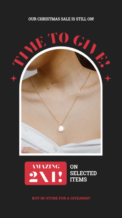 Instagram Story Generator Featuring a Jewelry Xmas Sale