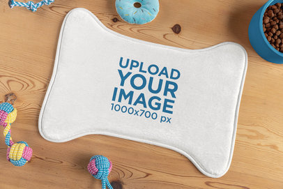 Mockup of a Food Mat for Pets Featuring Dog Toys m30133
