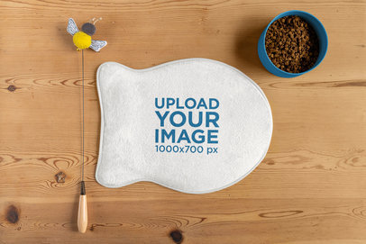Mockup of a Fish-Shaped Food Mat for Pets