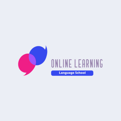 Language School Logo Template for Online Learning
