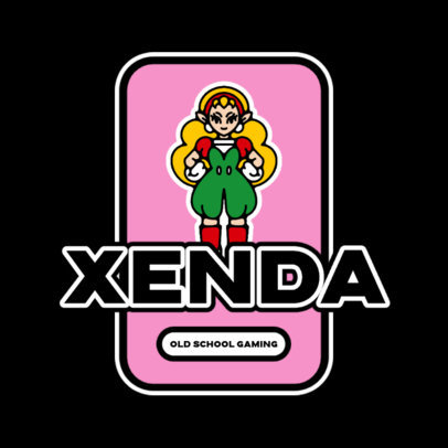 Retro Gaming Store Logo Maker Featuring a Character Illustration