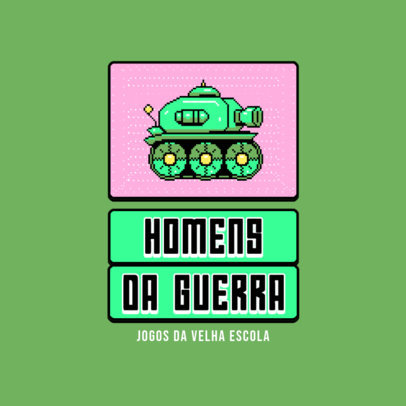 Logo Maker for Nostalgic Gamers Featuring an 8-bit Tank Graphic 5483b