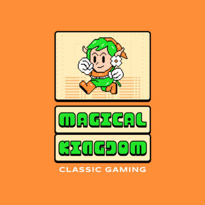 Logo Generator for a Classic Video Games Store with an 8-bit Elf Illustration