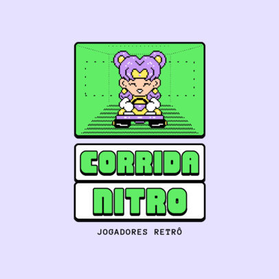 Logo Template for an Old-School Gaming Club with an 8-bit Illustration 5483h