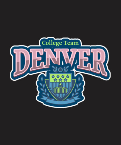 College Team T-Shirt Design Template for a Sports League