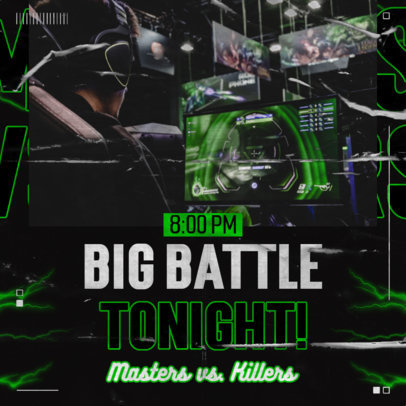 Gaming-Themed Instagram Post Maker for a Battle Match