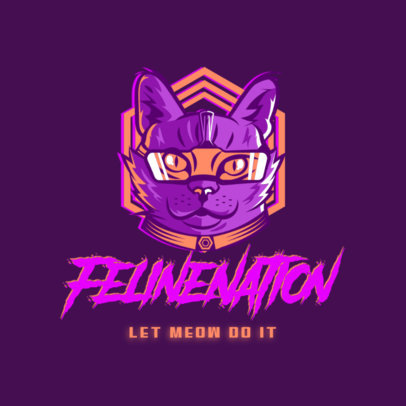 Stray-Inspired Logo Maker Featuring a Cyberpunk Cougar