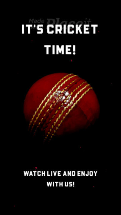 Cricket-Themed Instagram Story Video Maker to Promote a Live Stream Event
