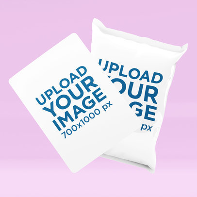 Trading Card Mockup Featuring a Customizable Background