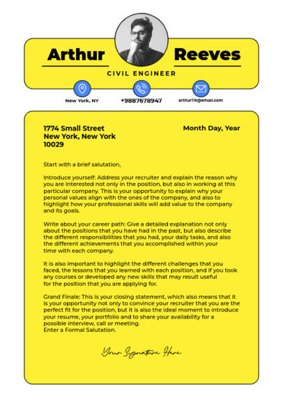 LinkedIn Cover Letter Template Featuring Blocks with Rounded Borders 5760 el1