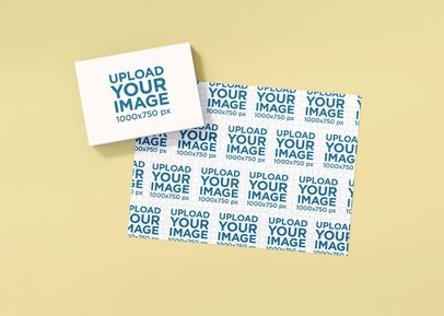 Puzzle Mockup Featuring a Box and a Customizable Surface