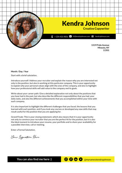LinkedIn Cover Letter Creator with a Modern Layout for Available Professionals 5768 el1