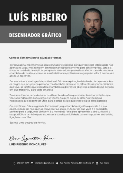 LinkedIn Cover Letter Creator for a Graphic Designer 5764f-el1