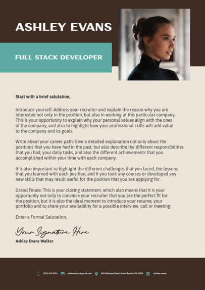 LinkedIn Cover Letter Maker with a Modern Layout 5764e-el1