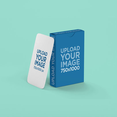 Mockup of a Box Featuring a Playing Card